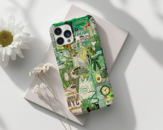 Green Collage Phone Case